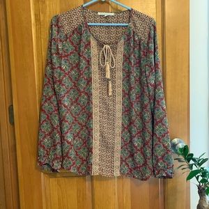 Daniel Rain Boho top with Crochet Lace Detail